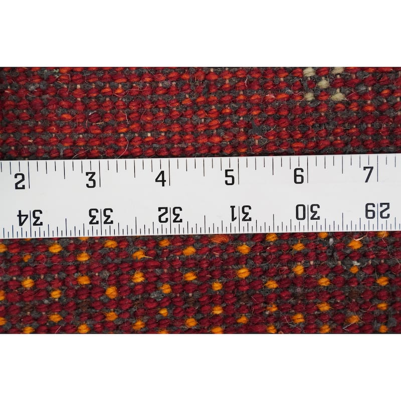 Hand Knotted Oriental 100% Wool Carpet Modern Modern Oranges & Rust Gabbeh Area Rug - 6' 1'' X 4' 2''