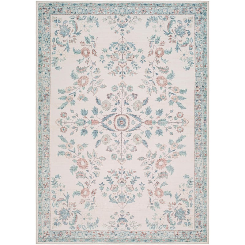 Livabliss Lavable Classic Medallion Machine Washable Area Rug