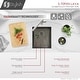 preview thumbnail 3 of 13, STYLISH 16 inch Graphite Black Stainless Steel 16G Undermount Bar Sink - 16" x 18" x 10"