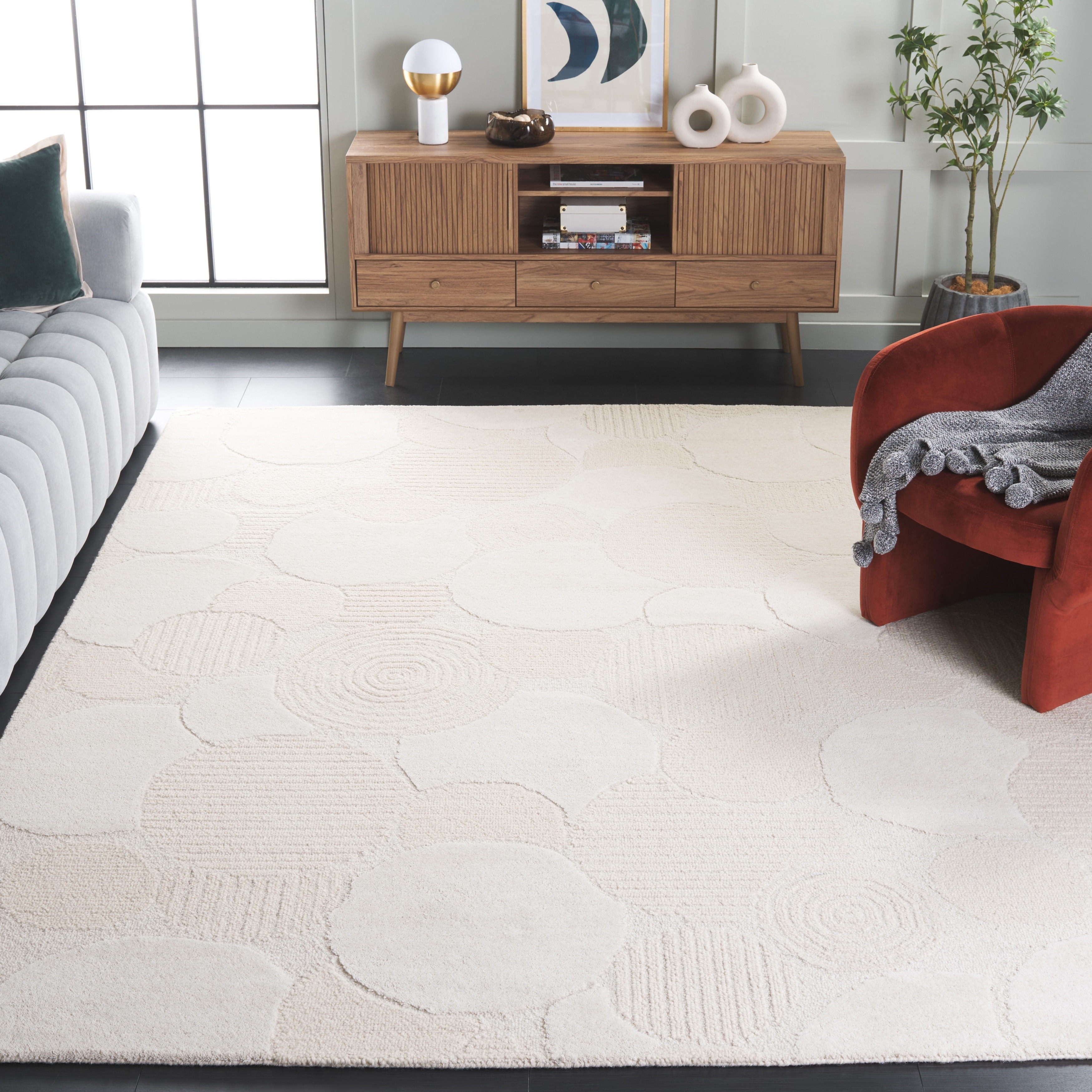 SAFAVIEH Handmade Ebony Qiong Contemporary Wool Rug