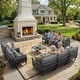 preview thumbnail 30 of 28, Outdoor Patio Aluminum PE Rattan Free Combination Sectional Sofa Conversation Seating Set