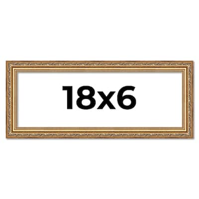18x6 Frame Red Solid Wood Picture Frame Width 1.75 Inches | Interior Frame Depth 1 13/16 Inches