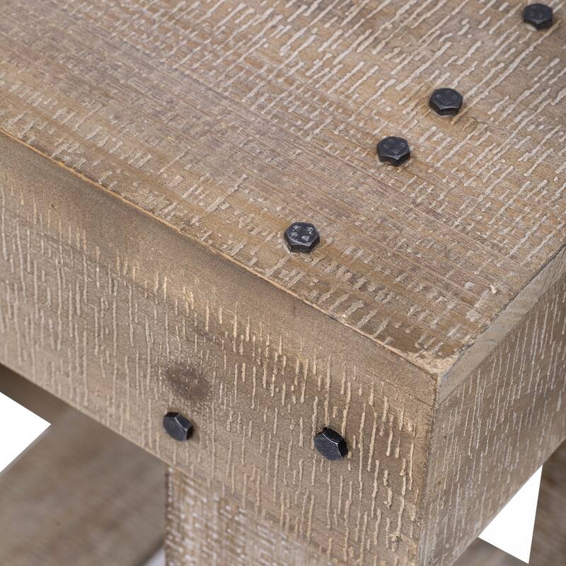 62.9-Inch Vintage Entryway Table with Natural Fir Wood