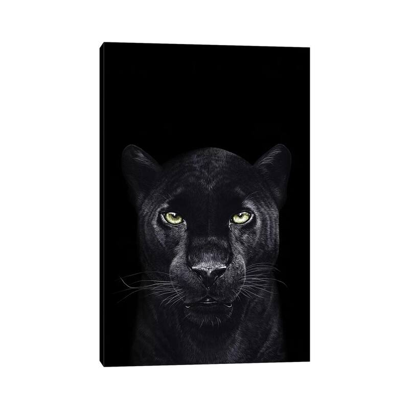 iCanvas "The Panther On Black" by Valeriya Korenkova Canvas Print