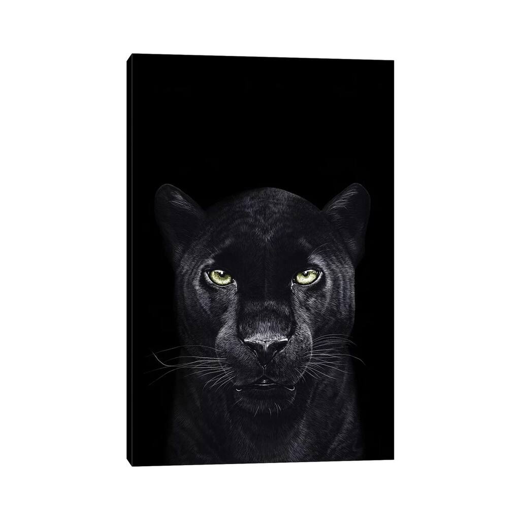 iCanvas "The Panther On Black" by Valeriya Korenkova Canvas Print