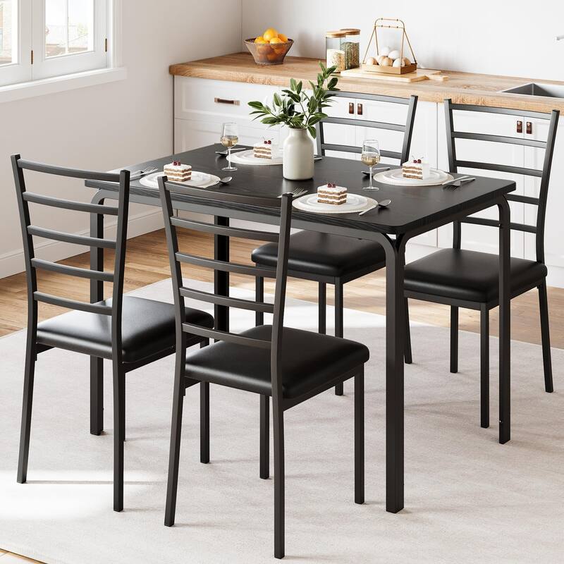Dining Table Set for 4 - Black