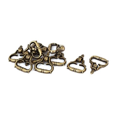 Jewelry Box Zinc Alloy Pull Handle Bronze Tone 23mm x 28mm x 5mm 10pcs - Bronze Tone