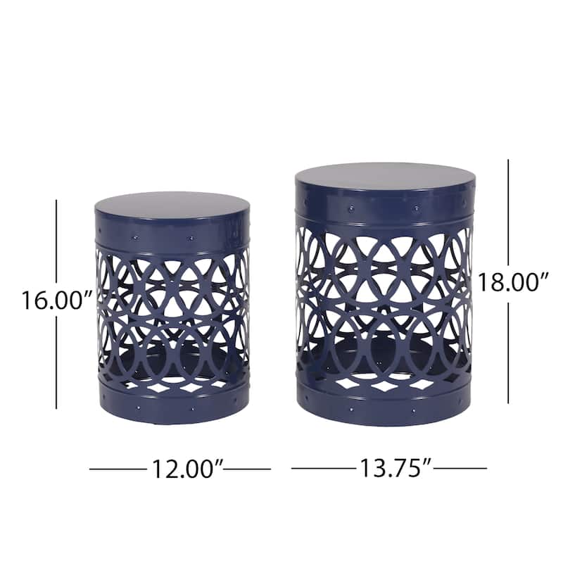 Mellie Outdoor Outdoor Metal Side Tables (Set of 2) by Christopher Knight Home