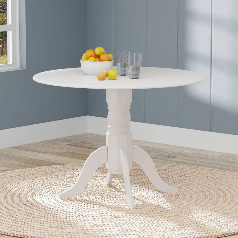 5-Piece Dining Set, 42" Round Drop-Leaf Table and X-Back Chairs