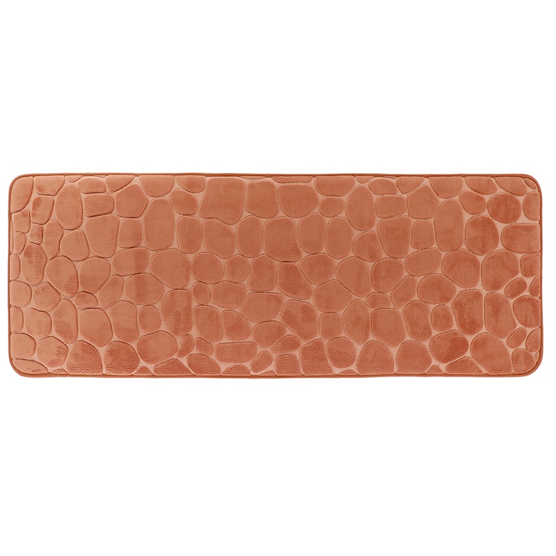 Memory Foam Runner Bath Mat Pebble Design 48x18