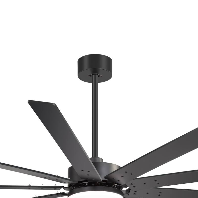 Large 84"/72" Reversible 10-Blade Integrated Ceiling Fan with LED Light Kit and Remote