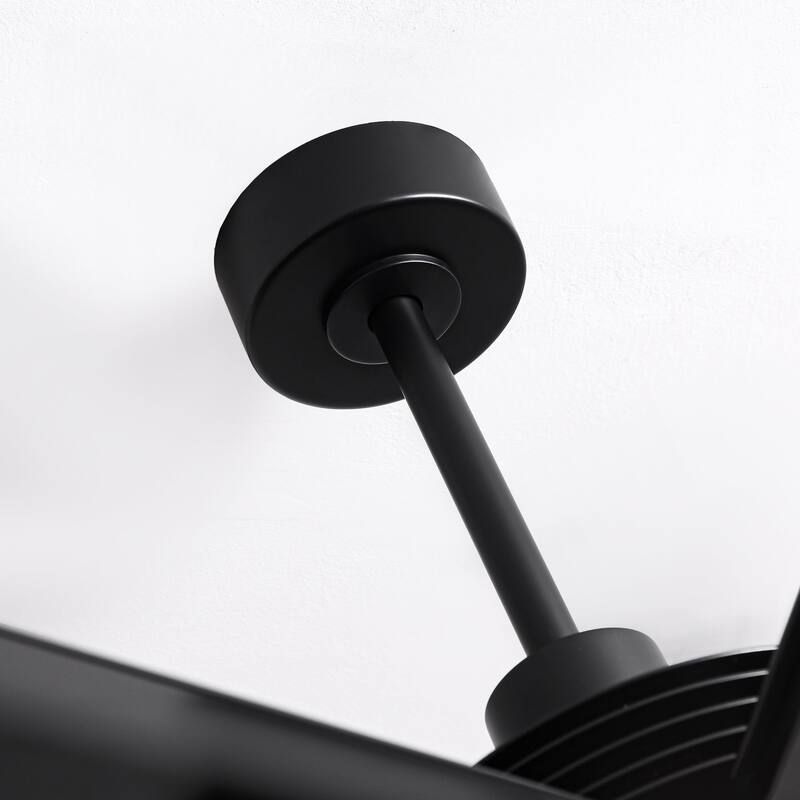 Ceiling Fan Industrial 100" Modern Black 7-Blade LED Light