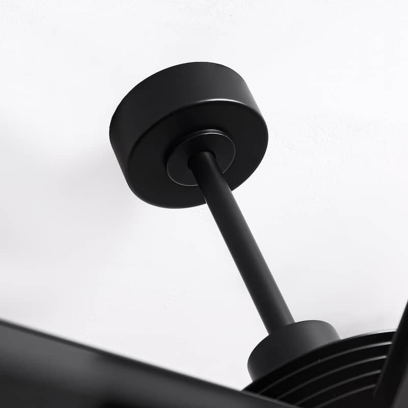 Ceiling Fan Industrial 84" Modern Black 7-Blade LED Light