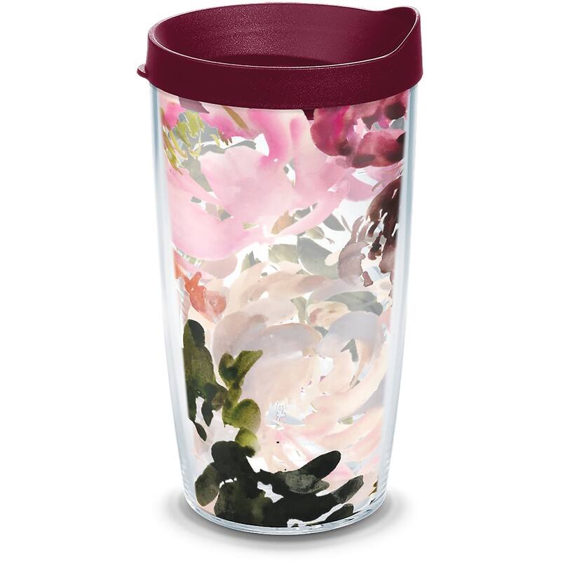 Tervis Kelly Ventura Floral Collection Made in USA Double Walled Insulated Travel Tumbler, Posy - 16oz - Classic