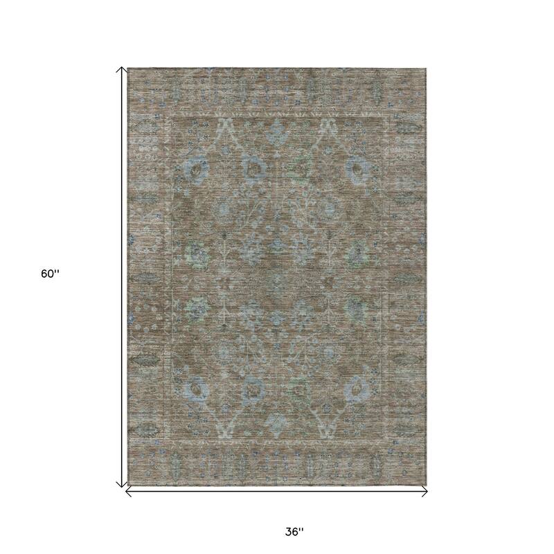 HomeRoots Oriental Traditional Rectangle Outdoor Rug