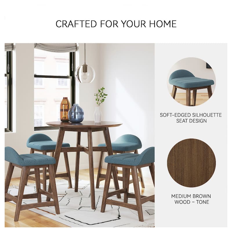 Signature Design by Ashley Lyncott Upholstered Counter Height Bar Stool (Set of 2) - 19"W x 20"D x 29"H