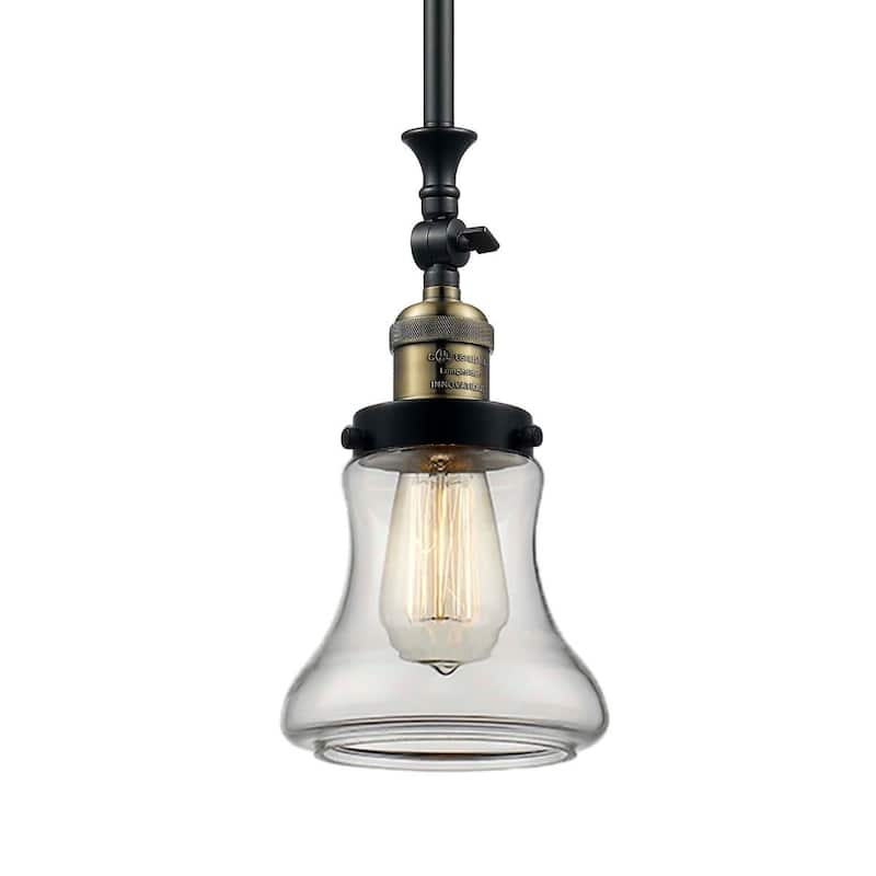 Innovations Lighting Bellmont 7" Wide Mini Pendant - Black / Antique Brass / Clear