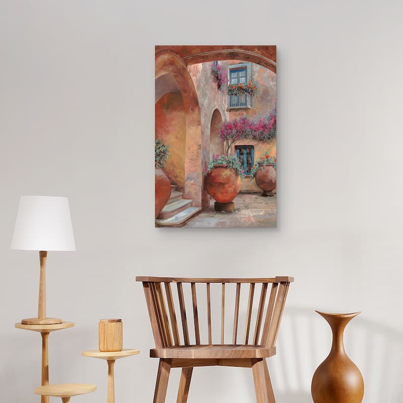 Il Cortile dell'arco by Guido Borelli Canvas Art Print