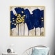 preview thumbnail 18 of 56, Oliver Gal 'Sapphire Movement' Abstract Wall Art Framed Print Paint - Blue, Yellow 45 x 36 - Gold