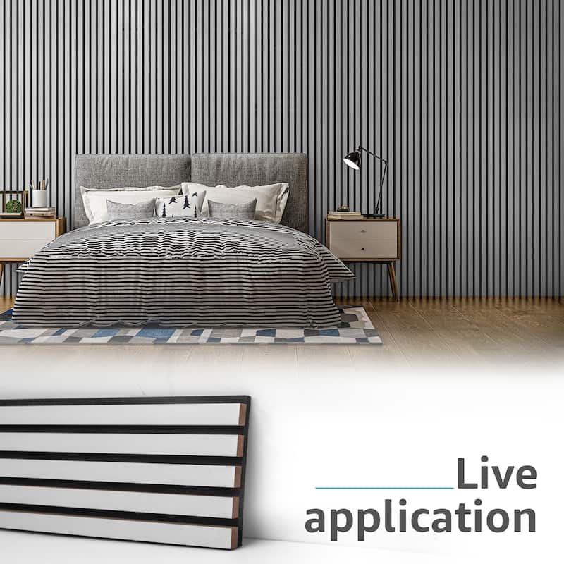 Art3d 7.9 x 94.5in Acoustic Wall Panels,Wood Slat Wall Panel for Wall and Ceiling,4pcs