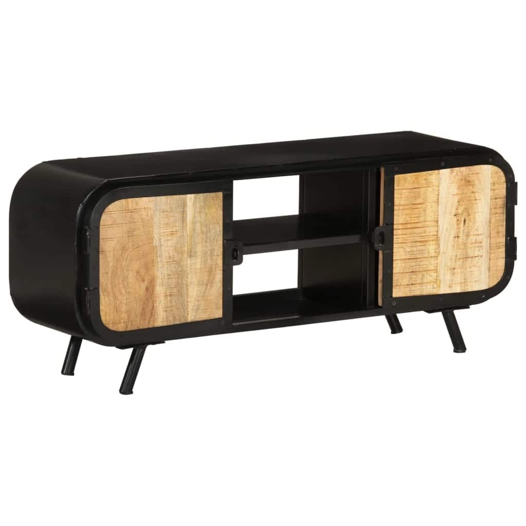 vidaXL TV Stand 43.3"x11.8"x17.7" Rough Mango Wood