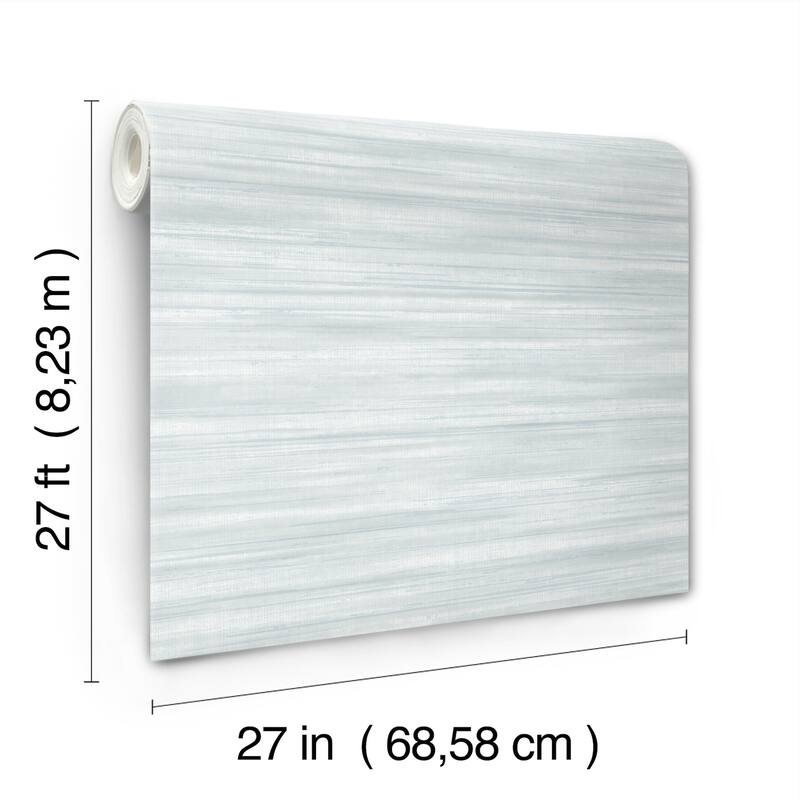 Ronald Redding Brushed Linen Light Blue Wallpaper