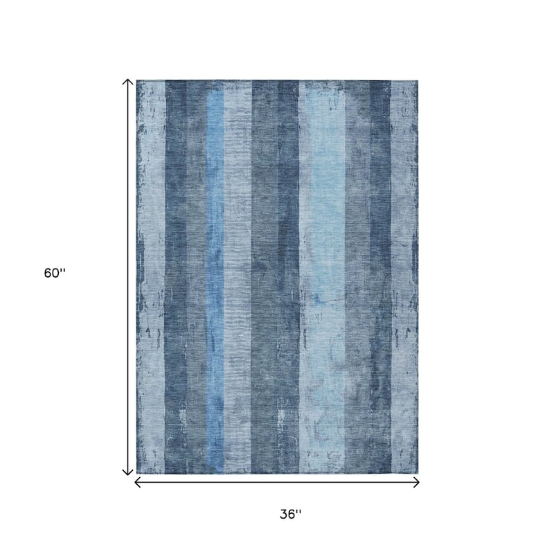 HomeRoots Striped Transitional Rectangle Outdoor Rug