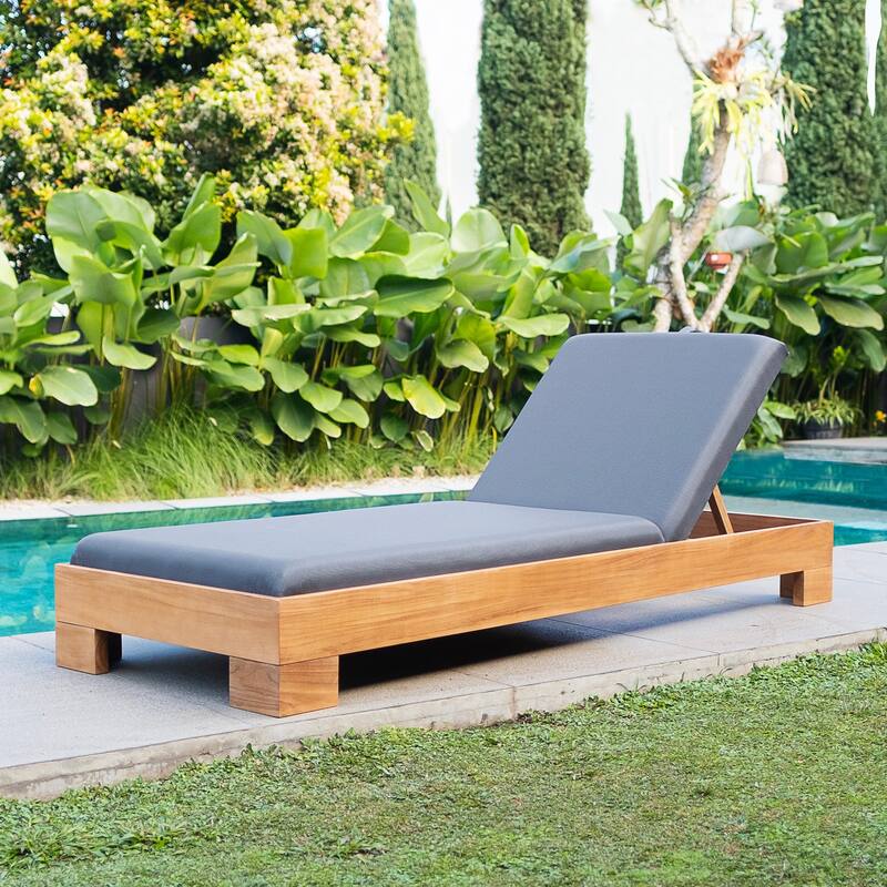 Cambridge Casual Napa Teak Chaise Lounge Chair with Cushion