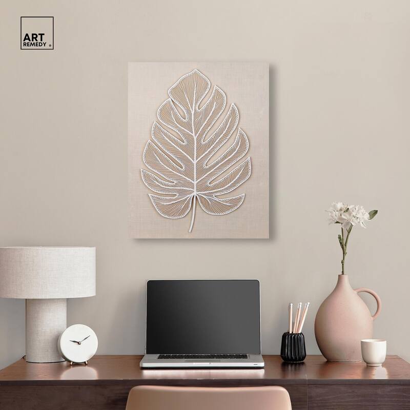 Linen Leaf II Canvas by Art Remedy, Gallery Wrapped