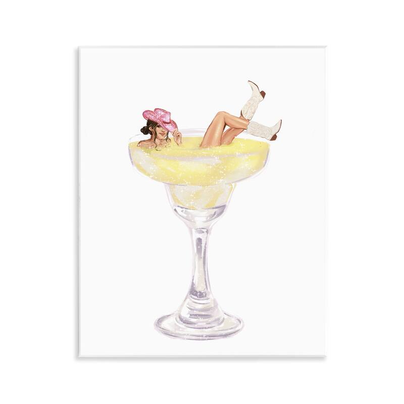 Stupell Glam Cowgirl in Margarita Wall Plaque Art Design By Ziwei Li - 11 x 14