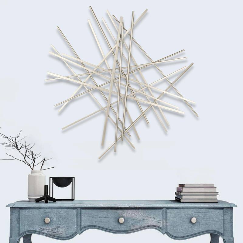 Avalon Large Silver Abstract Wall Decor