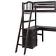 preview thumbnail 10 of 9, Twin Size Loft Bed with Drawers, Pine Wooden Bed with Cabinet, Platform Bed with Shelves, Kid's Bed with Desk, Brown