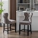 preview thumbnail 15 of 36, Carter 24" Wingback Tufted Nailhead Counter Stool (Set of 2)