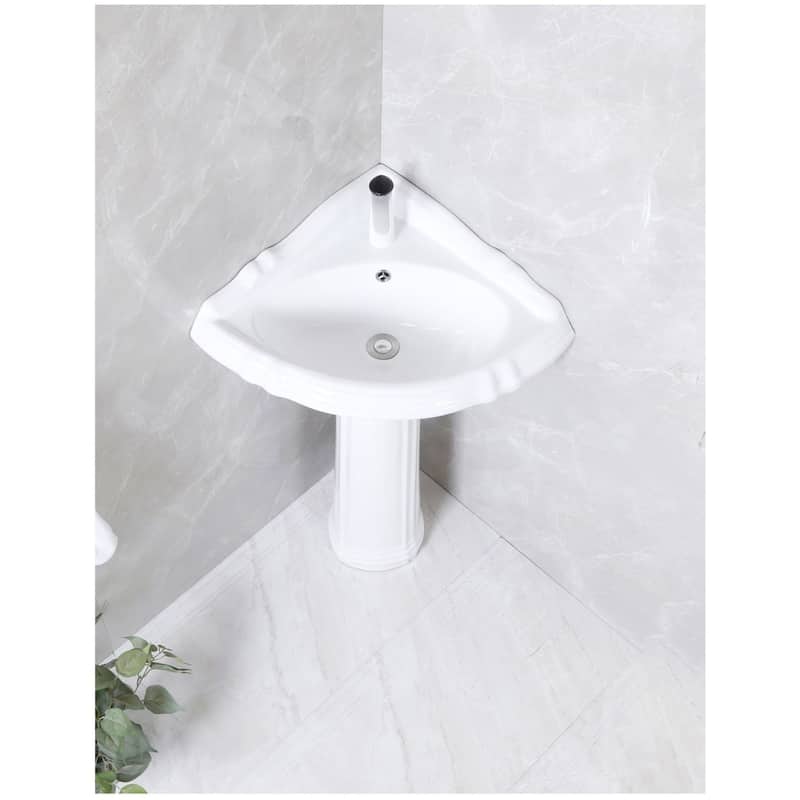 Kingston Brass VPB2710-V-SET Venus 26-3/4" Corner Ceramic Pedestal