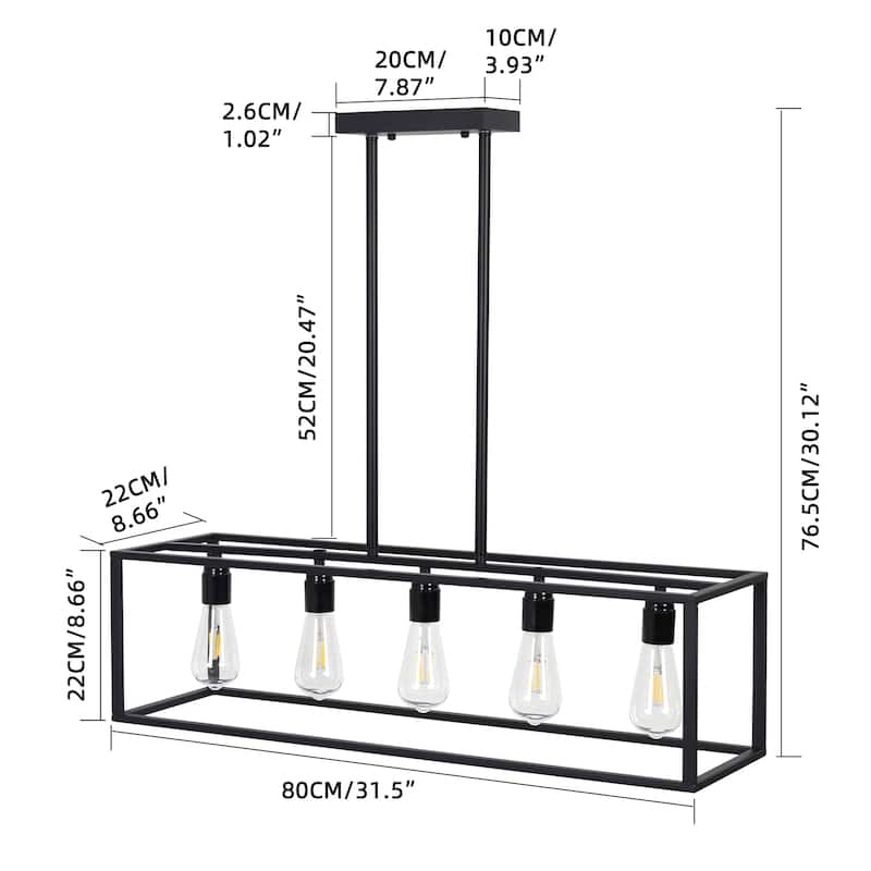 Industrial 5-light Metal Steel Cage Ceiling Lamp