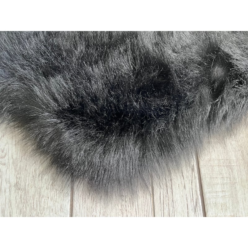 Silver Orchid Luxurious Faux Bison Skin Shag Rug