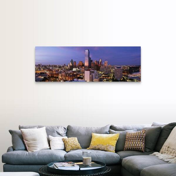 Shop Dallas Skyline At Dusk Texas Canvas Wall Art Overstock 16495977