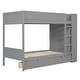 preview thumbnail 8 of 7, Grey Wood Bunk Bed With 2 Drawers and Multi-layer Cabinet, Full-length Guardrail