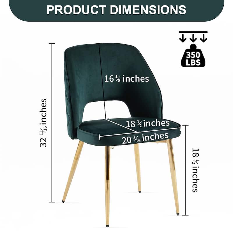 Velvet Dining Chairs with Metal Legs,Set of 4