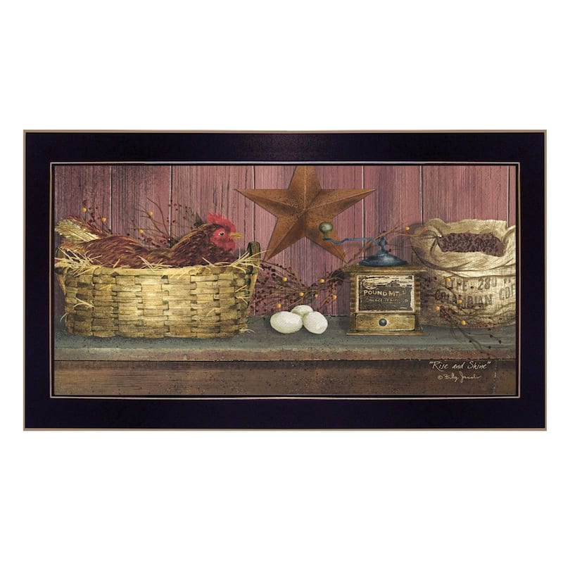 TrendyDecor4U Farmhouse "Rise and Shine" Framed Print Wall Art by Billy Jacobs