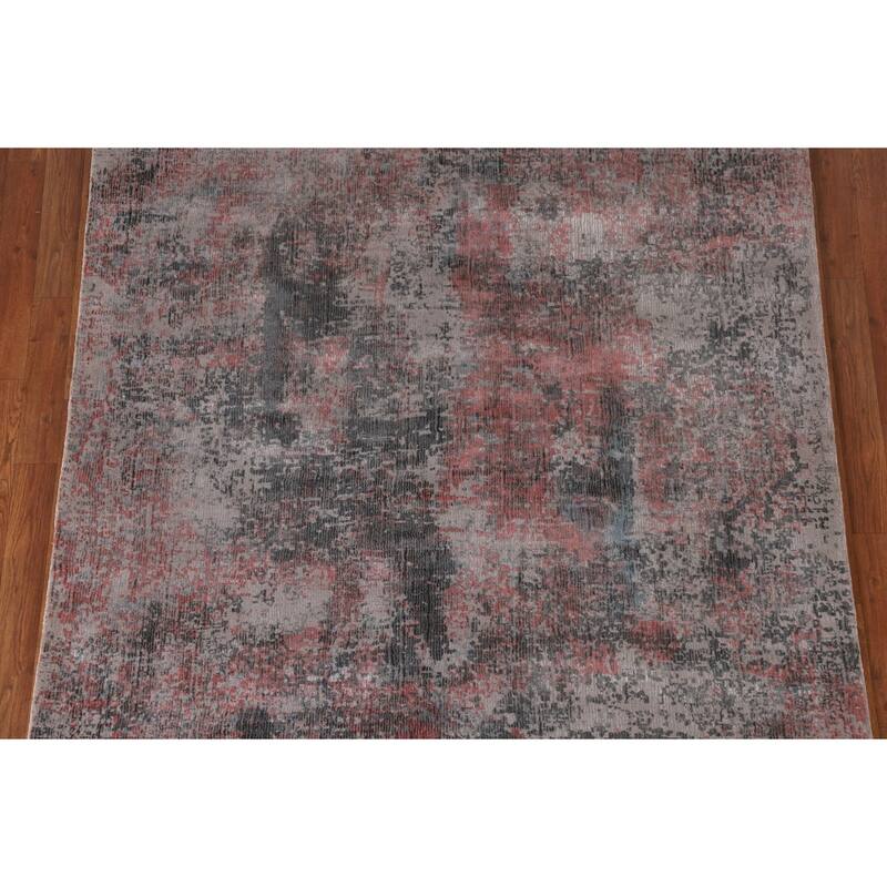 All-Over Abstract Modern Area Rug Hand-Knotted Wool Carpet - 5'3" x 6'10"