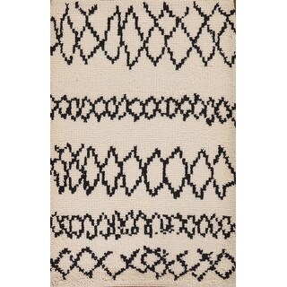 Modern Moroccan Rug Hand-knotted Wool Home Decor Carpet - 2'0" x 3'0"