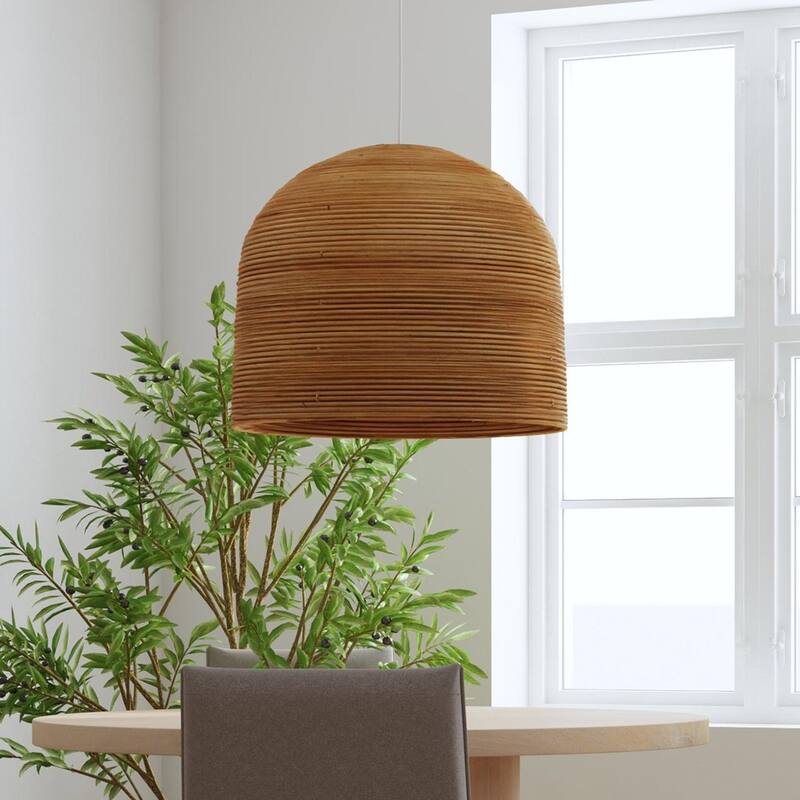 Indigo Road by Egypt Sherrod x East at Main Java Rattan Dome Pendant Light - Natural