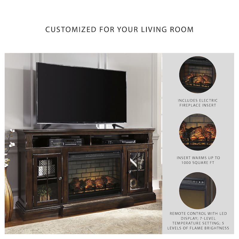 Roddinton 74" TV Stand with Electric Fireplace