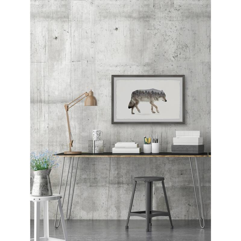 Wolf Framed Print - Art Nouveau Forest Animal Wall Decor - HomeStock Painting