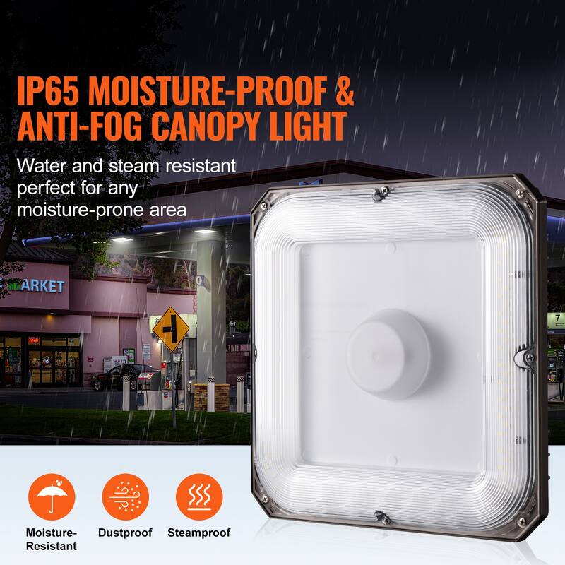 LED Canopy Lights, Daylight Commercial Industrial Outdoor Canopy Lights, Surface Mount Ceiling Lighting