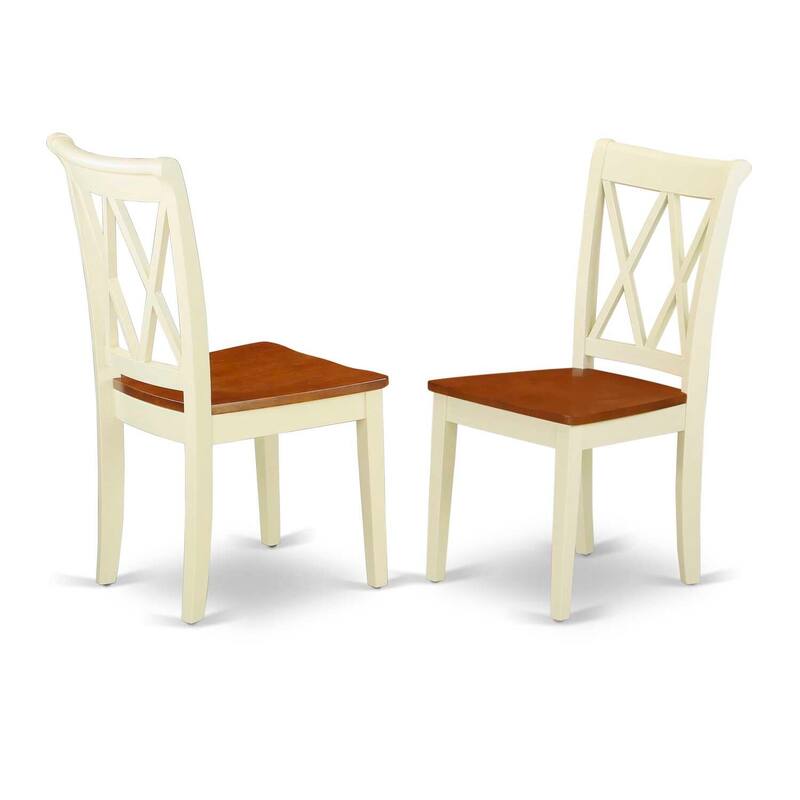 HomeStock 5-Pc Buttermilk and Cherry Solid Wood Top-Dining Room Set with Dropleaf-Seats 4