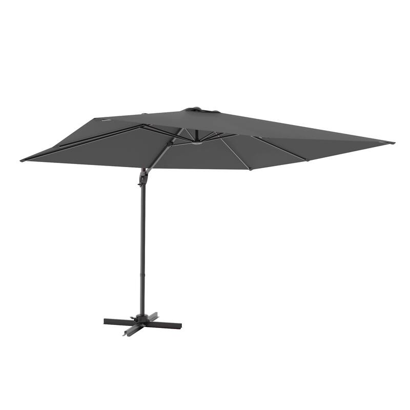 LIVOOSUN 10x8FT Rectangle Cantilever Umbrella Patio Offset Umbrella For Outdoor Space, Solution-Dyed Fabric, 360° Rotation