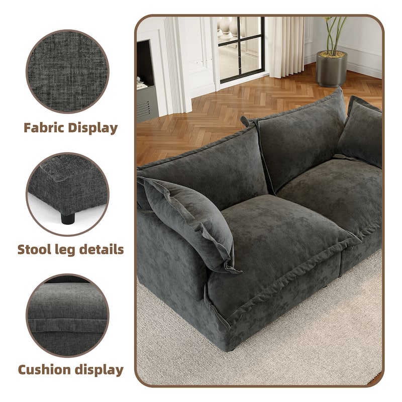 Cloud Chenille Upholstered Modular Sectional Sofa