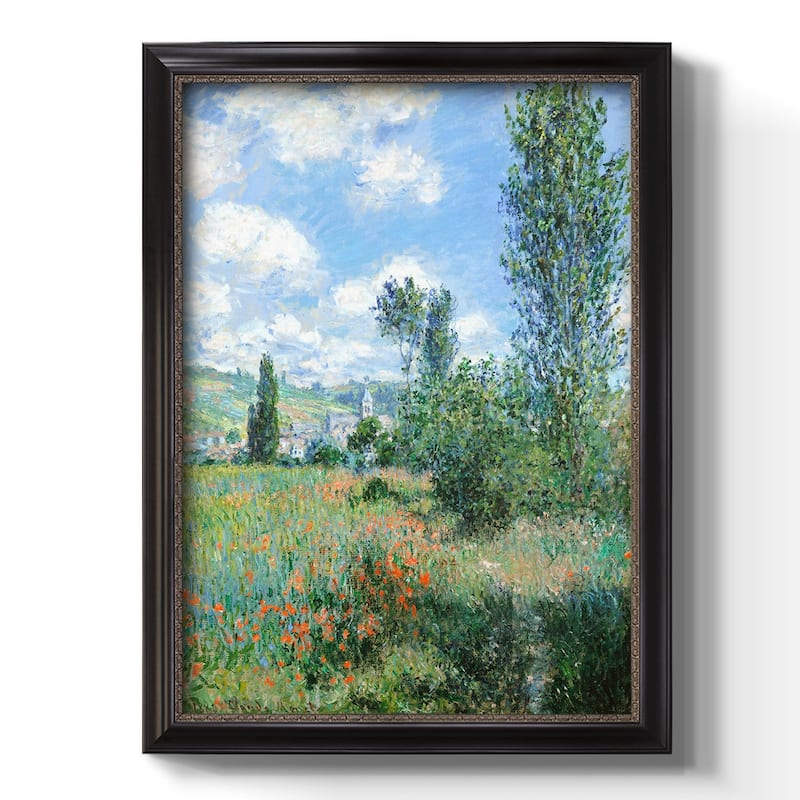 View of Vétheuil Premium Framed Canvas- Ready to Hang - 16X20 - Black